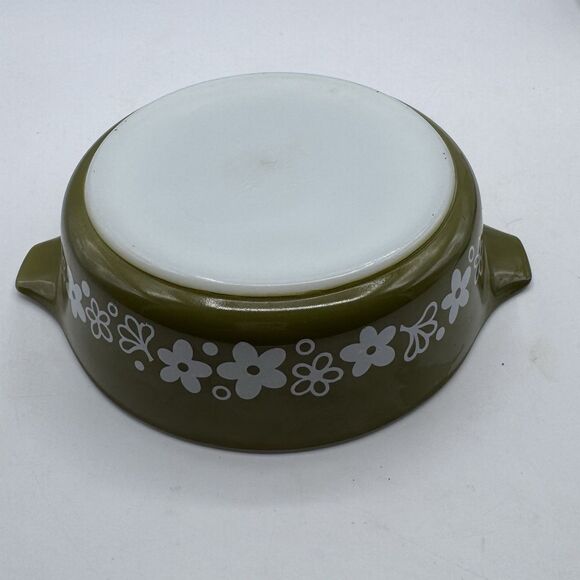 Vintage Pyrex 1 Pint Green Spring Blossom Casserole Dish Bowl 471 - Picture 7 of 9